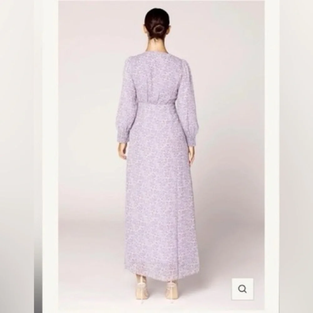 Veiled Collection Pastel Purple Lavender Floral Button Front Women's Maxi Dress - Picture 2 of 16